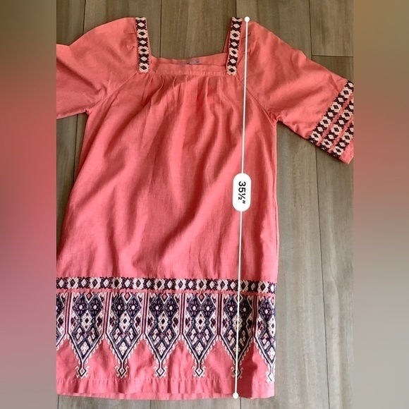 Calypso St. Barth embroidered square neck shift dress pockets pink blue size xs - Picture 8 of 8